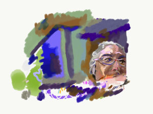 Self Portrait with colorful glasses -doodle